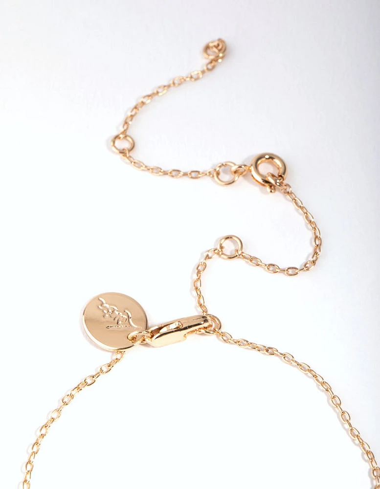 Gold Plated Starburst Disc Bracelet