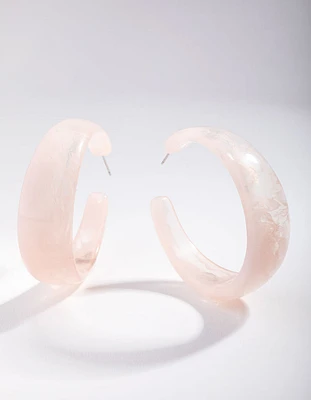 Acrylic Cloudy Hoop Earrings