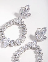 Rhodium Large Diamante Pear Drop