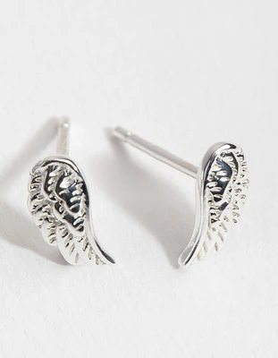 Sterling Silver Angel Wing Stud Earrings