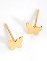 Sterling Silver Gold Butterfly Pack Stud Earring