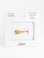 Sterling Silver Gold Open Butterfly Ring