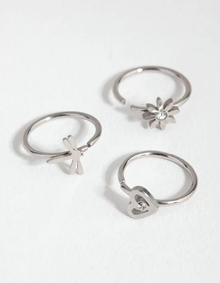 Surgical Steel Mini Motif Nose Ring Pack