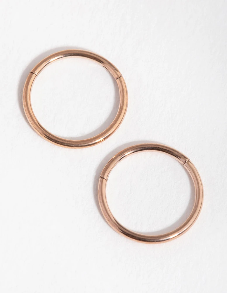 Rose Gold Surgical Steel Fine 8mm Sleeper Earrings