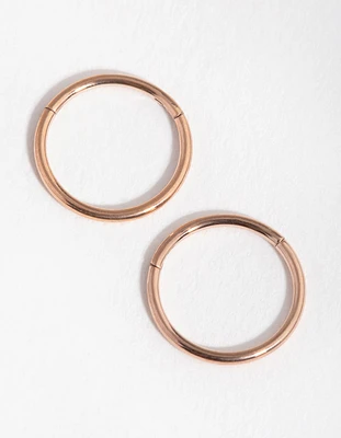 Rose Gold Surgical Steel Fine 8mm Sleeper Earrings