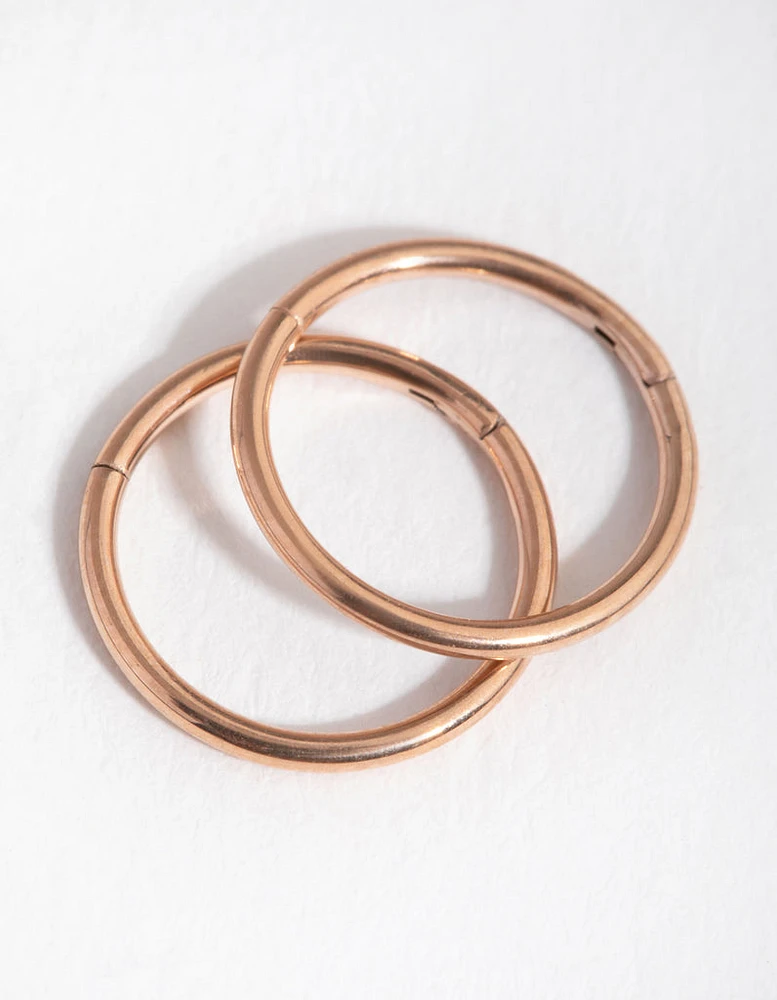 Rose Gold Surgical Steel Fine 8mm Sleeper Earrings