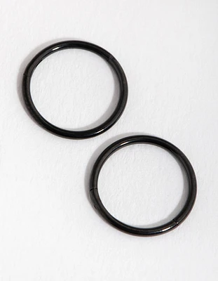 Black Coated Metal Surgical Steel 8mm Sleeper Earrings