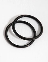 Black Coated Metal Surgical Steel 8mm Sleeper Earrings