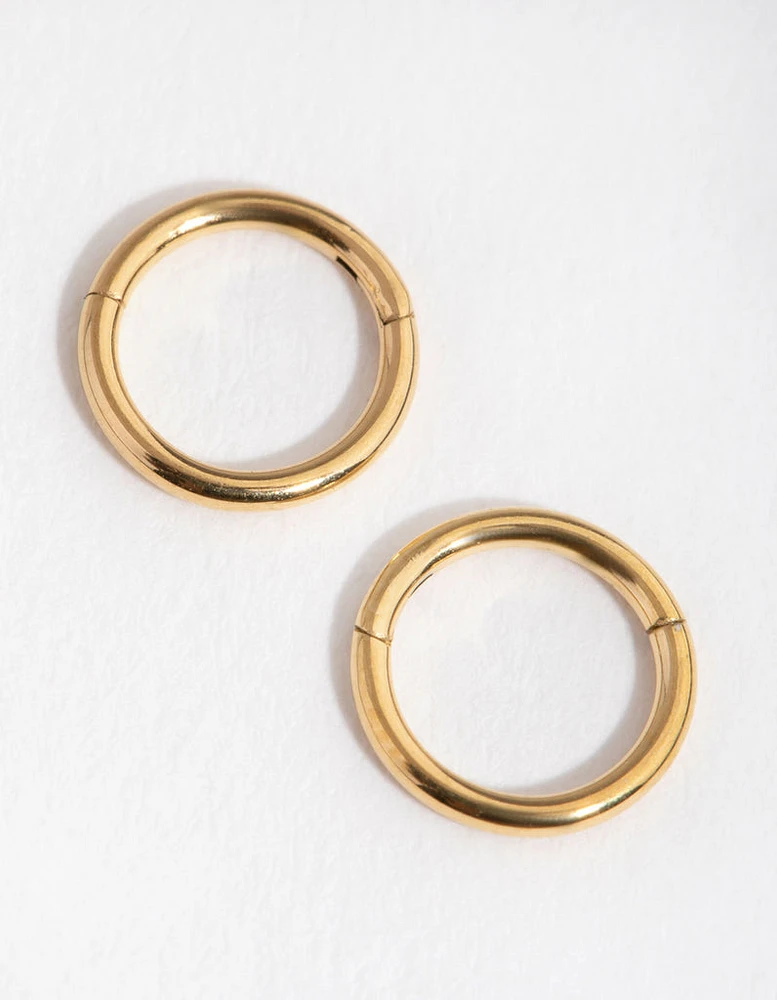 24 Carat Gold Plated Surgical Steel Fine 5mm Sleeper Earrings