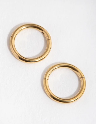 24 Carat Gold Plated Surgical Steel Fine 5mm Sleeper Earrings