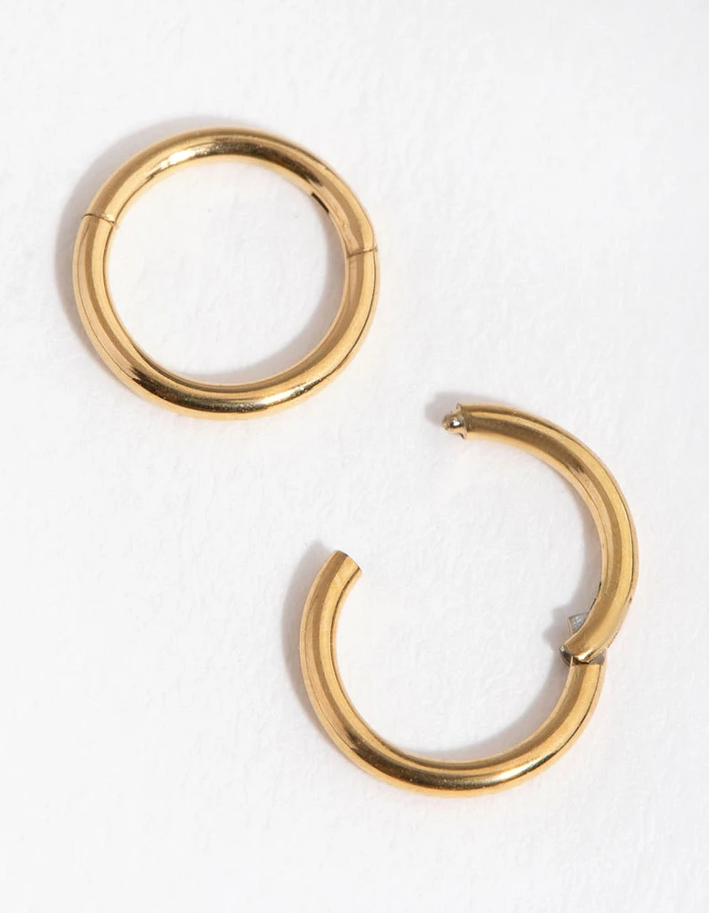 24 Carat Gold Plated Surgical Steel Fine 5mm Sleeper Earrings