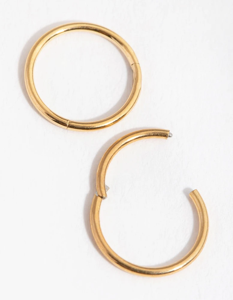 24 Carat Gold Plated Surgical Steel 8mm Sleeper Earrings