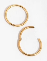 24 Carat Gold Plated Surgical Steel 8mm Sleeper Earrings