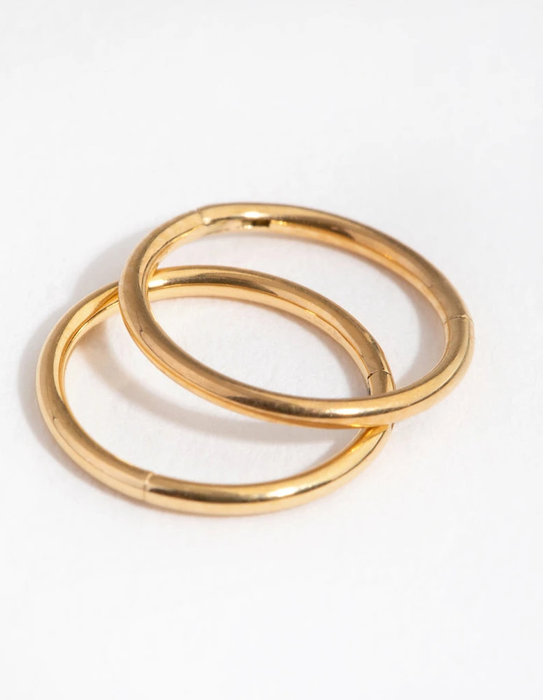 24 Carat Gold Plated Surgical Steel 8mm Sleeper Earrings