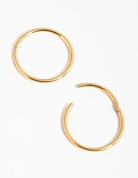 24 Carat Gold Plated Surgical Steel Fine 10mm Sleeper Earrings