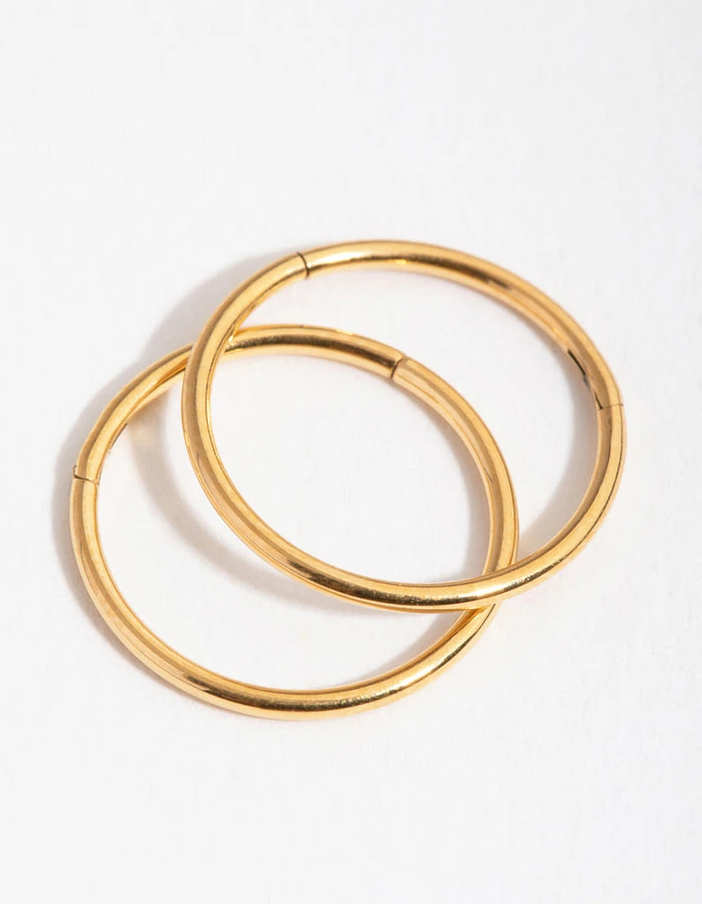 24 Carat Gold Plated Surgical Steel Fine 10mm Sleeper Earrings