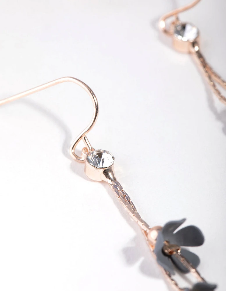 Rose Gold Mini Coated Flower Earrings