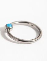 Titanium Faux Opal Belly Ring
