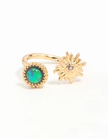 Gold Stone & Sun Ring