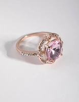 Rose Gold Pink Stone Ring