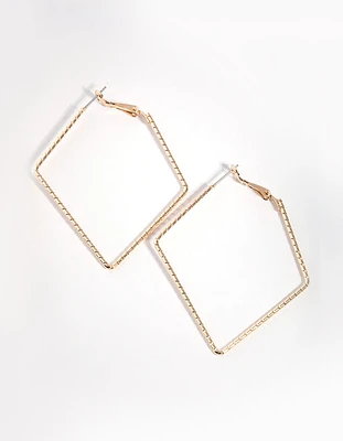 Gold Square Hoop Earrings