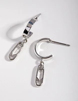 Silver Paperclip Huggie Earrings