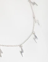 Silver Multi Lightning Station Necklace