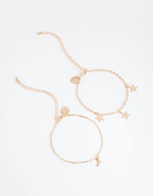 Gold Star & Moon Bracelet Pack