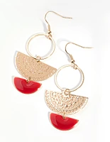 Gold Filigree Semi-Circle Drop Earrings