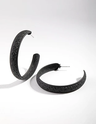 Plastic Patterned Hoop Earrings