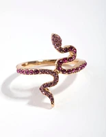 Gold Diamante Snake RIng