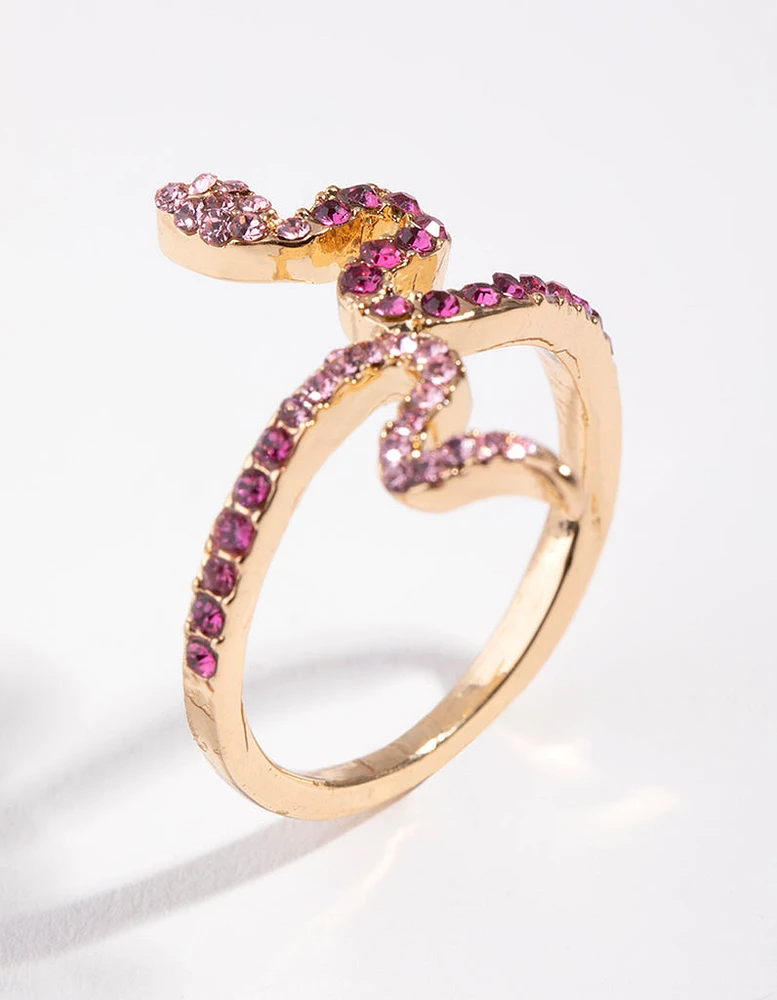 Gold Diamante Snake RIng