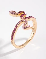 Gold Diamante Snake RIng