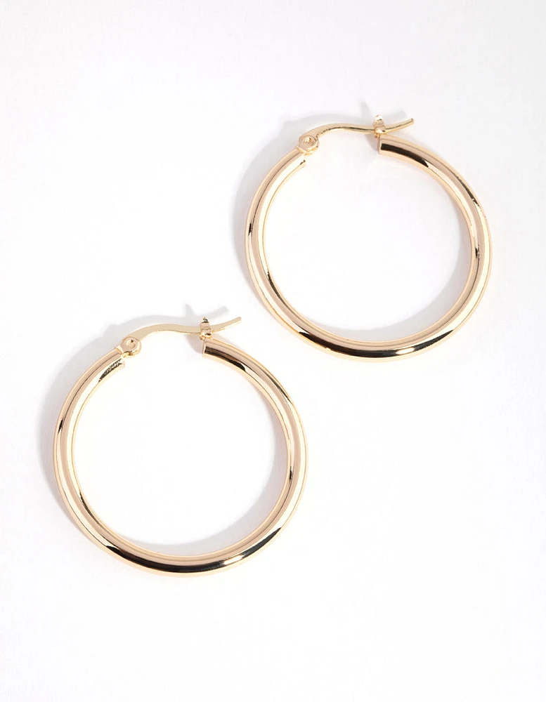 Gold Plated Large Hoop Earrings