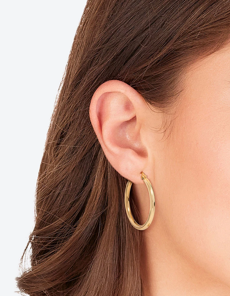 Gold Plated Large Hoop Earrings