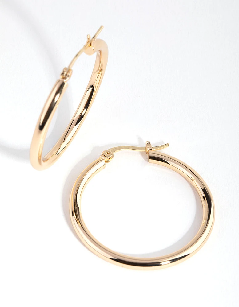 Gold Plated Large Hoop Earrings