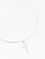 Silver Plated 45cm Cross Necklace