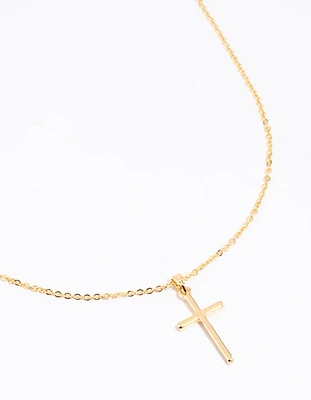 Gold Plated 45cm Cross Necklace