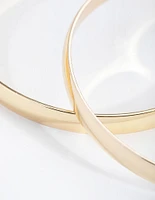 Gold Plated Plain Hoop Bangle Bracelets