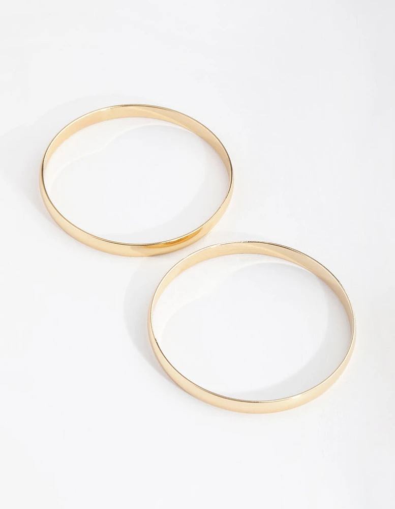 Gold Plated Plain Hoop Bangle Bracelets