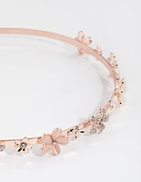 Rose Gold Mix Stone Flower Headband