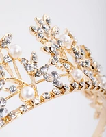 Gold Pearl Leaf Crown