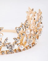 Gold Pearl Leaf Crown