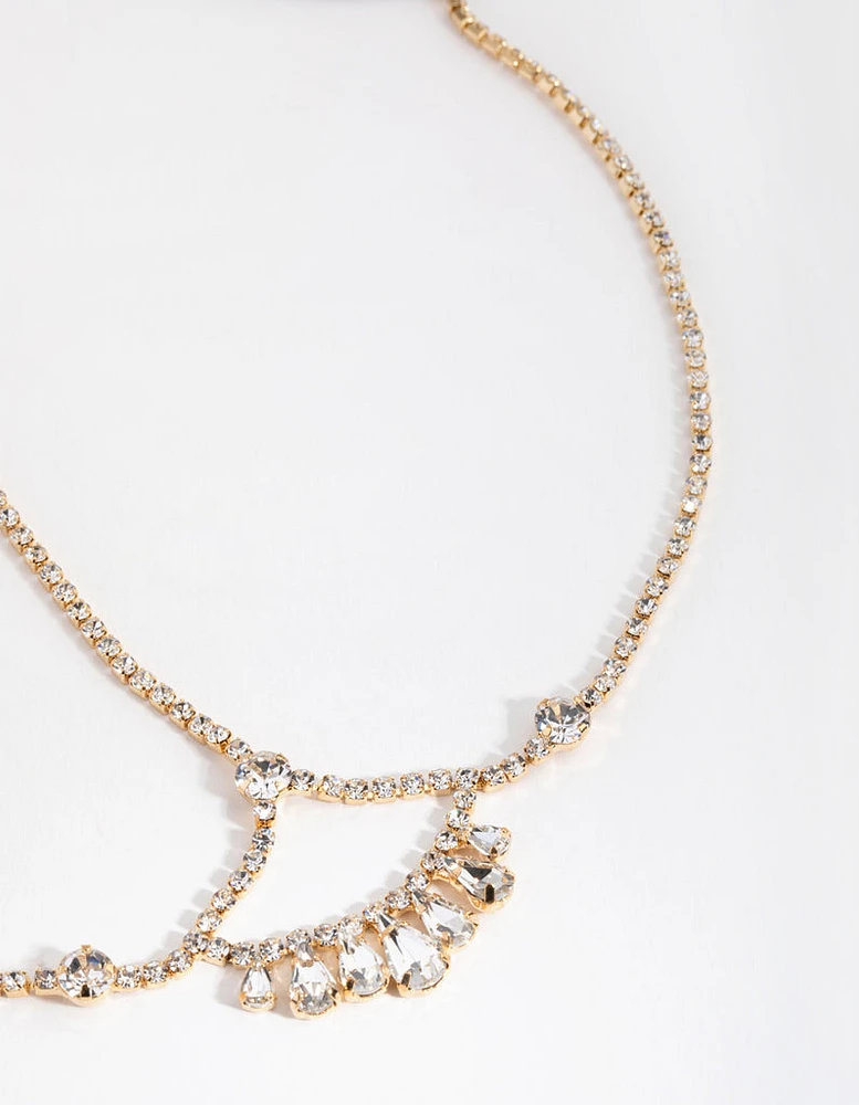 Gold Drape Crystal Headchain