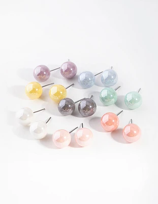 Matte Ball Stud Earring 8-Pack