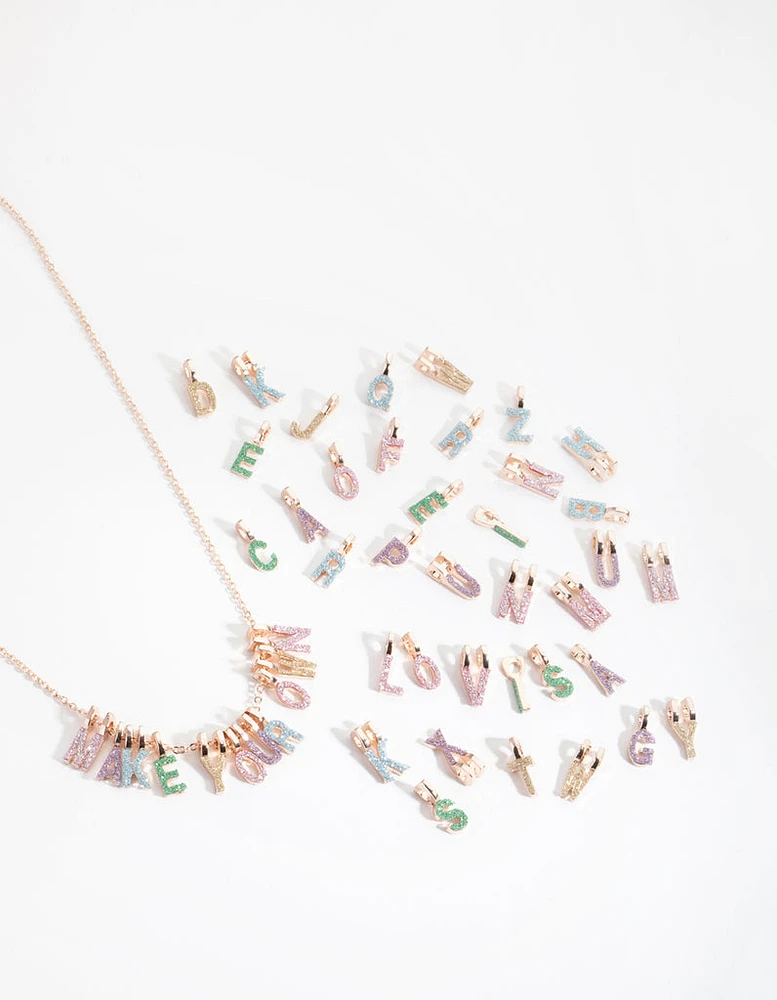 Kids Rose Gold Glitter Paper Make-Your-Own Necklace