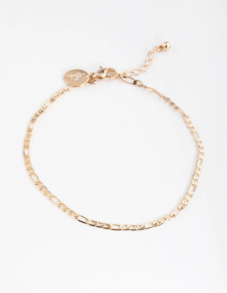 Gold 2mm Figaro Anklet