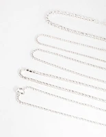 Silver Round & Pear Choker 5-Pack