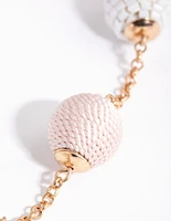 Gold Wrap Bead Station Necklace