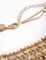 Antique Gold Mesh Chain Choker